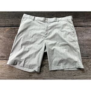 Nike Golf Men's Plaid Grey White Shorts Dri-Fit Flat Front SZ 42 Drifit